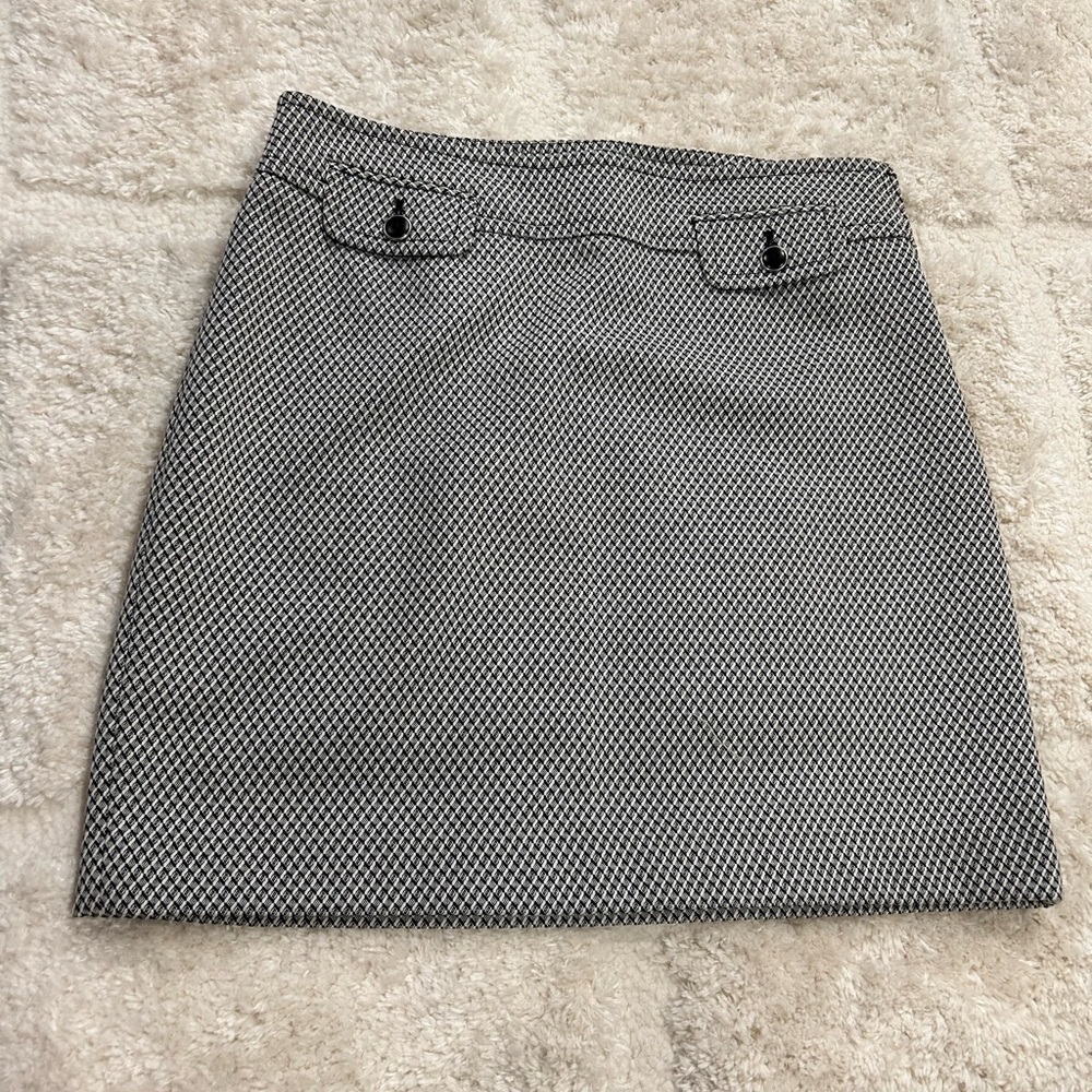 LOFT Black and White Mini Skirt